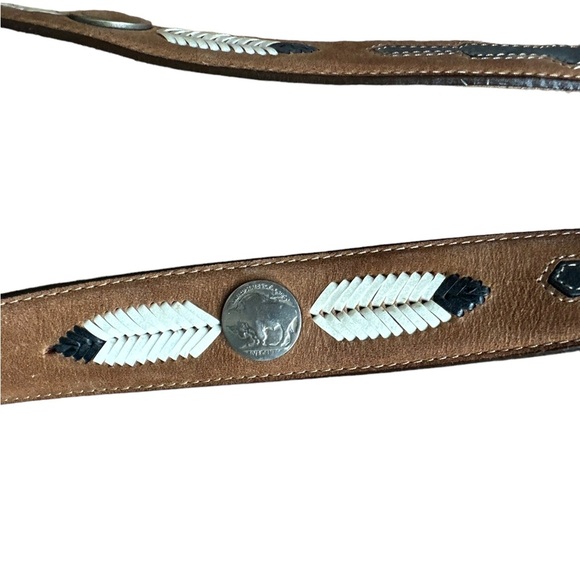 Silver Creek Classics Mens Western Belt Brown Indian Buffalo Nickel Size 36 - Picture 12 of 15